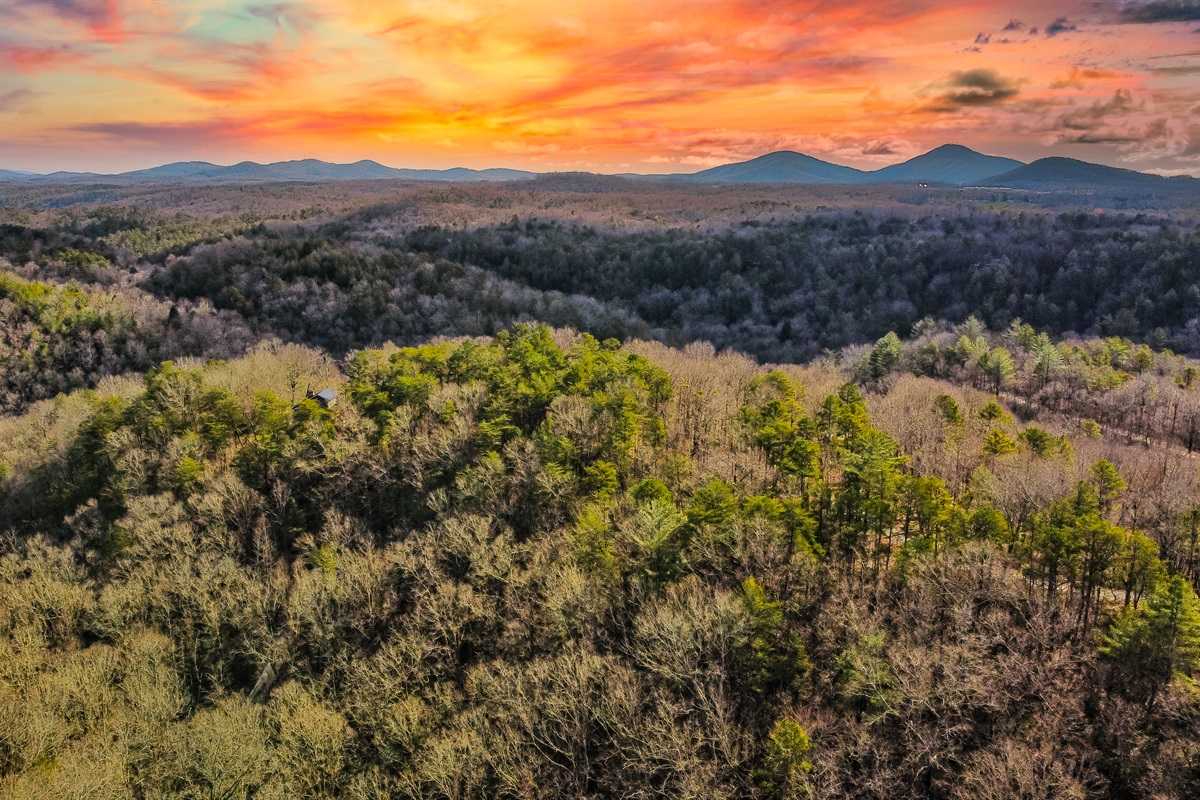 aerial view of mountain range