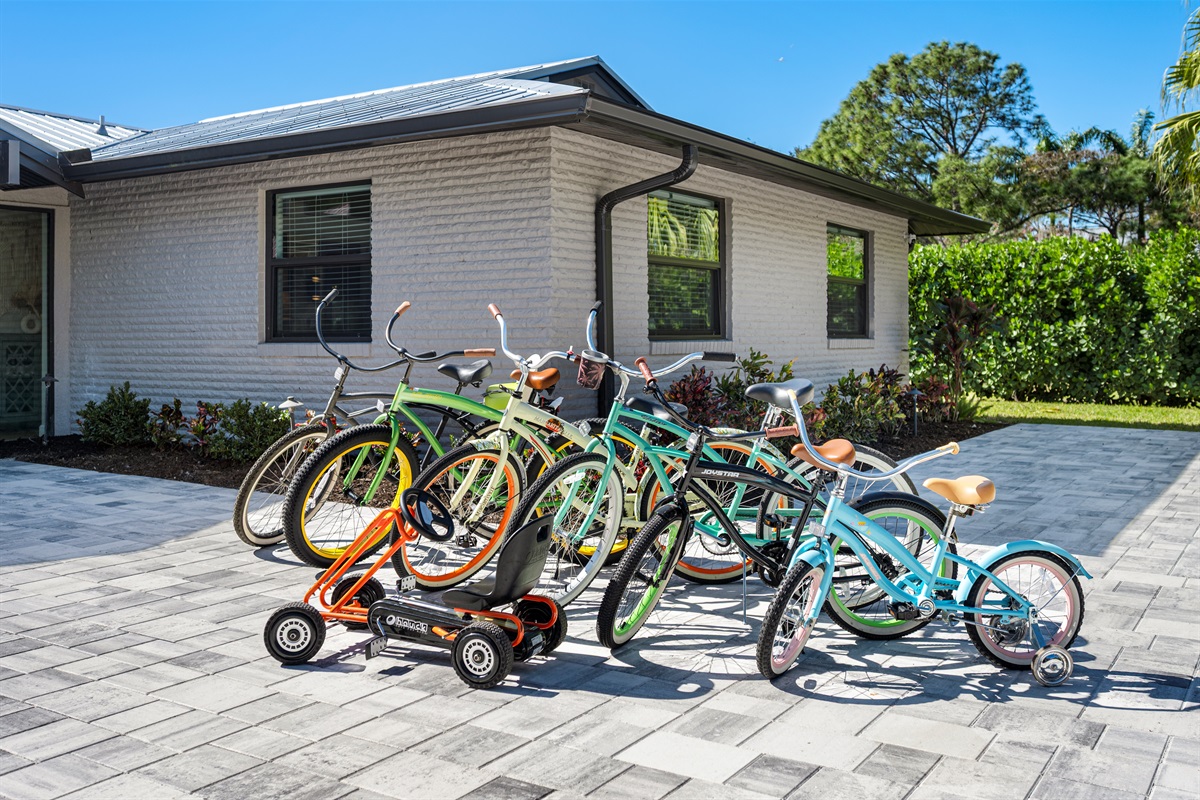 Cruise the neighborhood or explore the local scenery—our home provides bikes for every family member to enjoy!