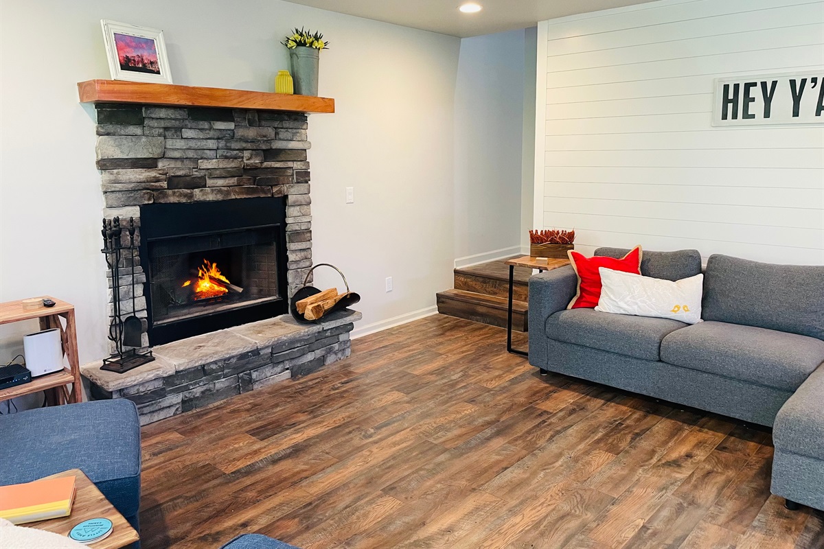 Cozy up by the Wood Burning Fireplace