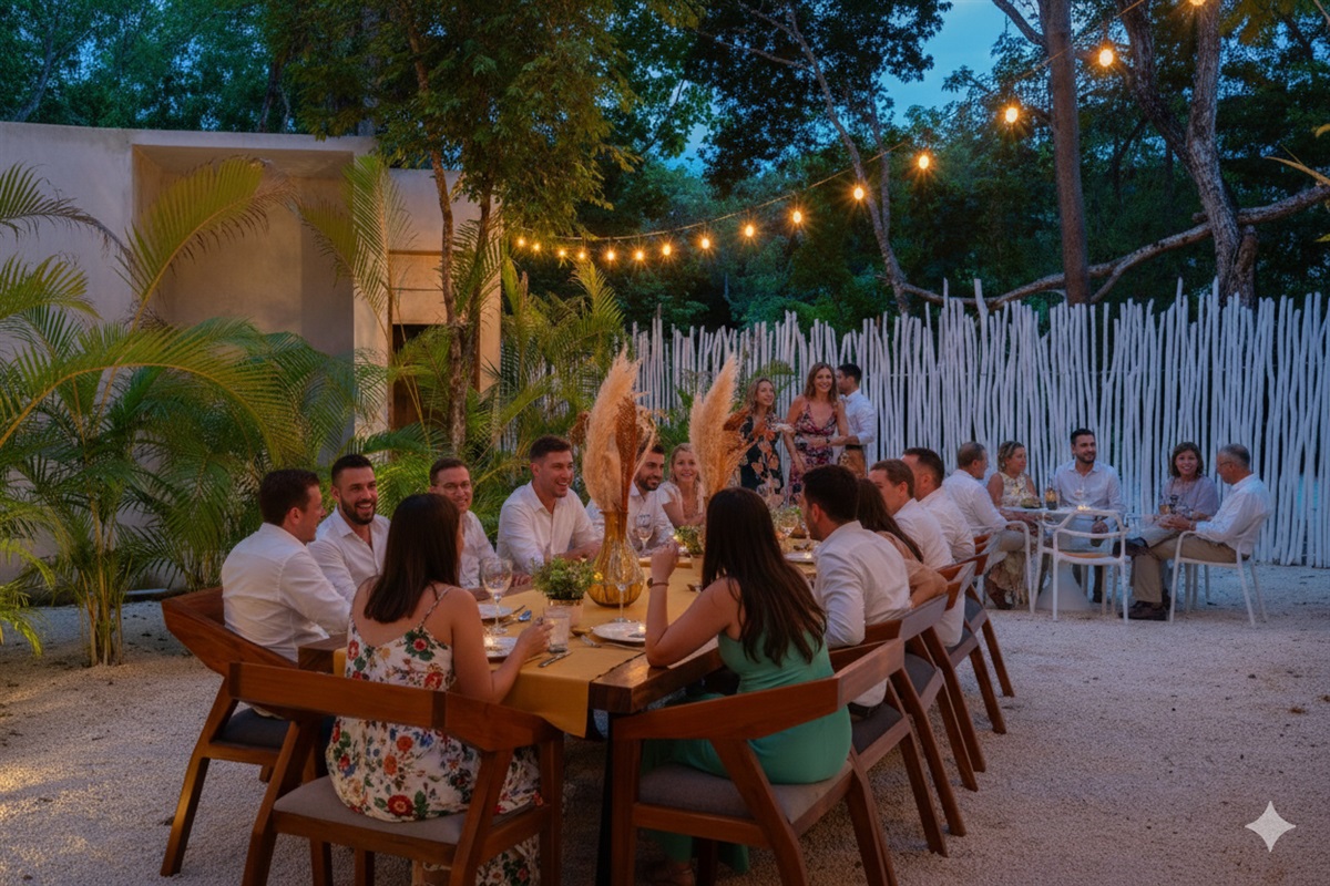 Wedding dinner after the ceremony