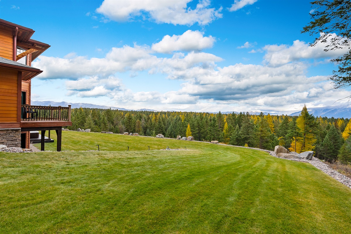 This strip of grass on the side of the house turns into your personal ski slope with snow.