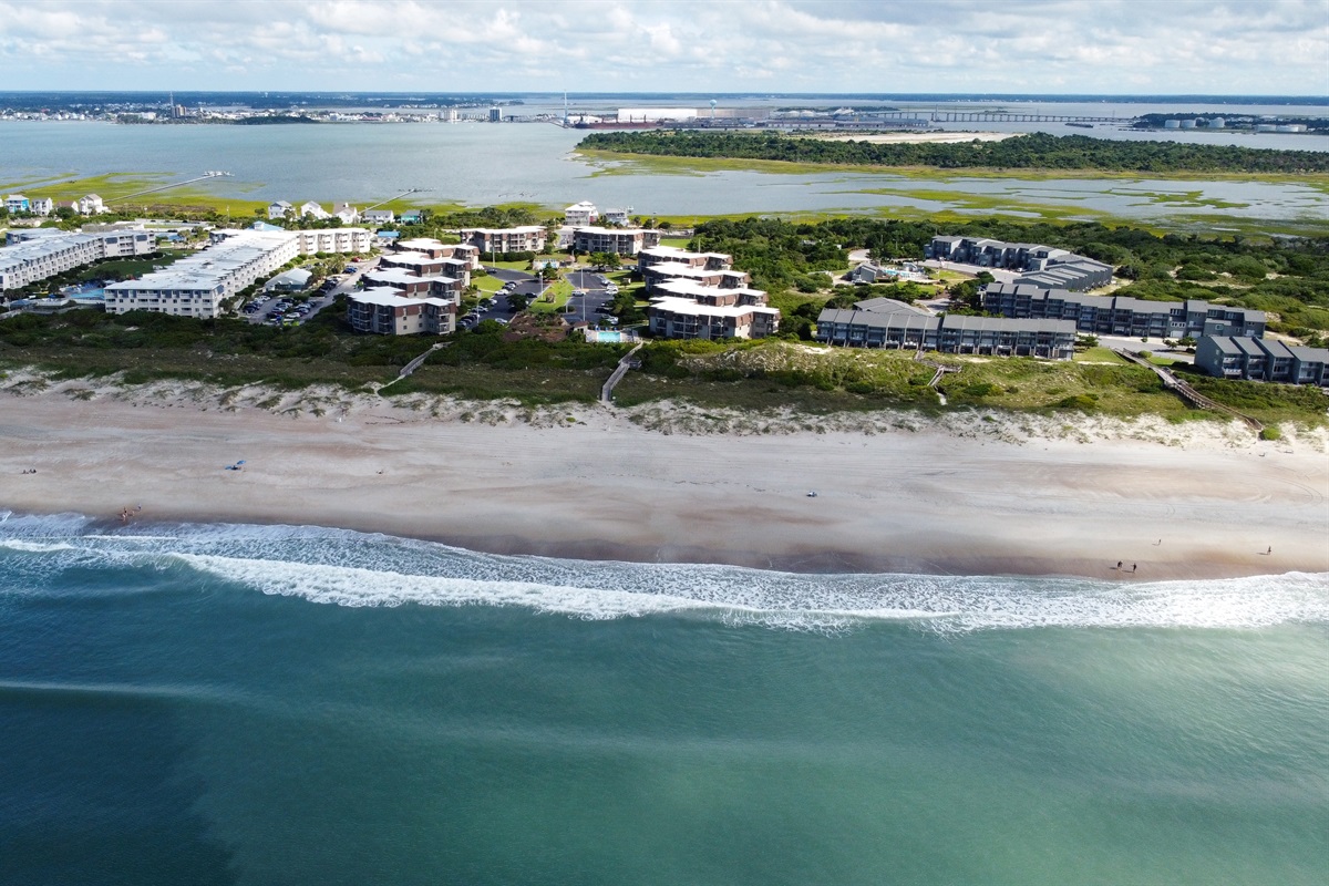 The beach and Southwinds condos