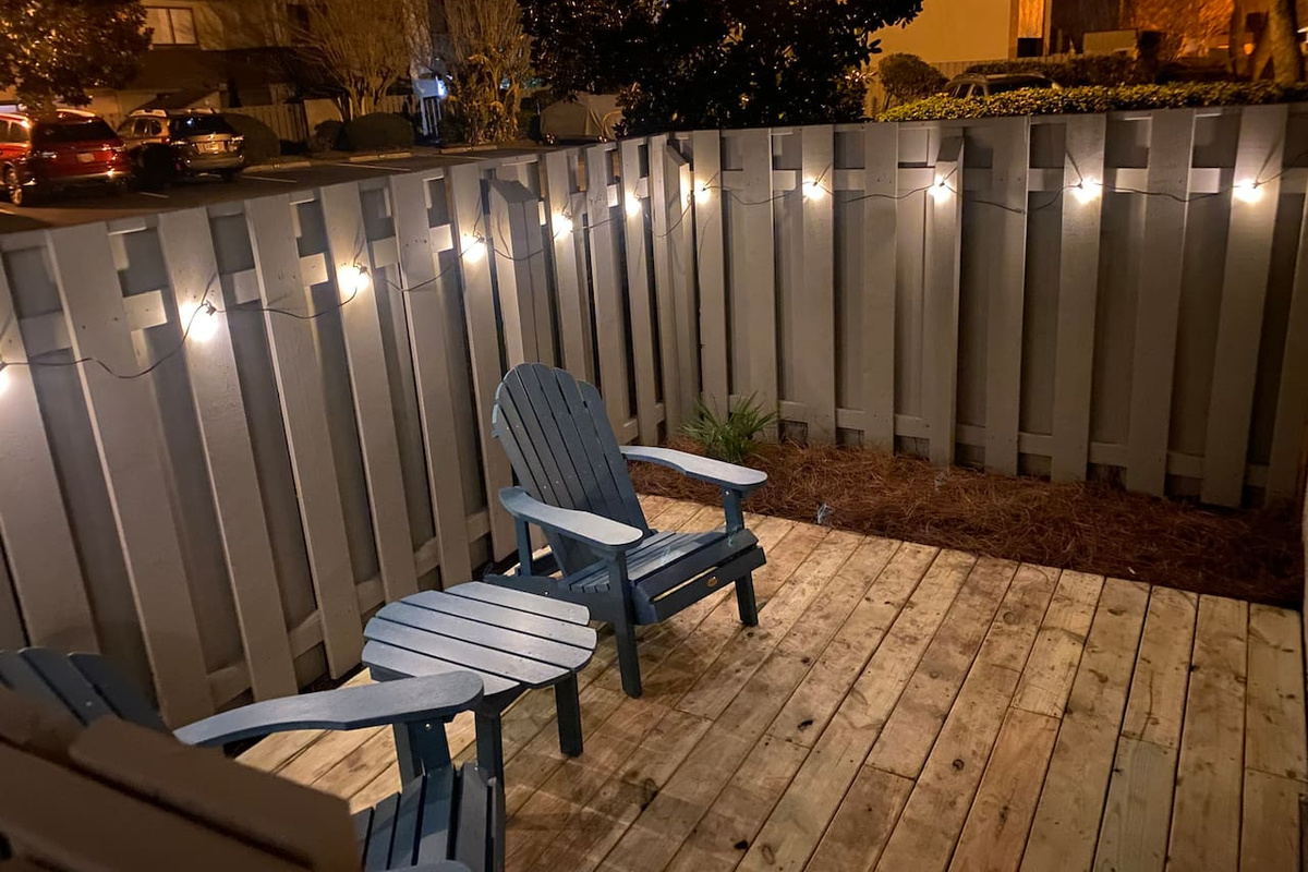 Patio with string lights