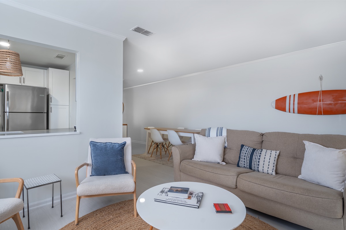 LIVING ROOM, KITCHEN, KITCHEN TABLE 