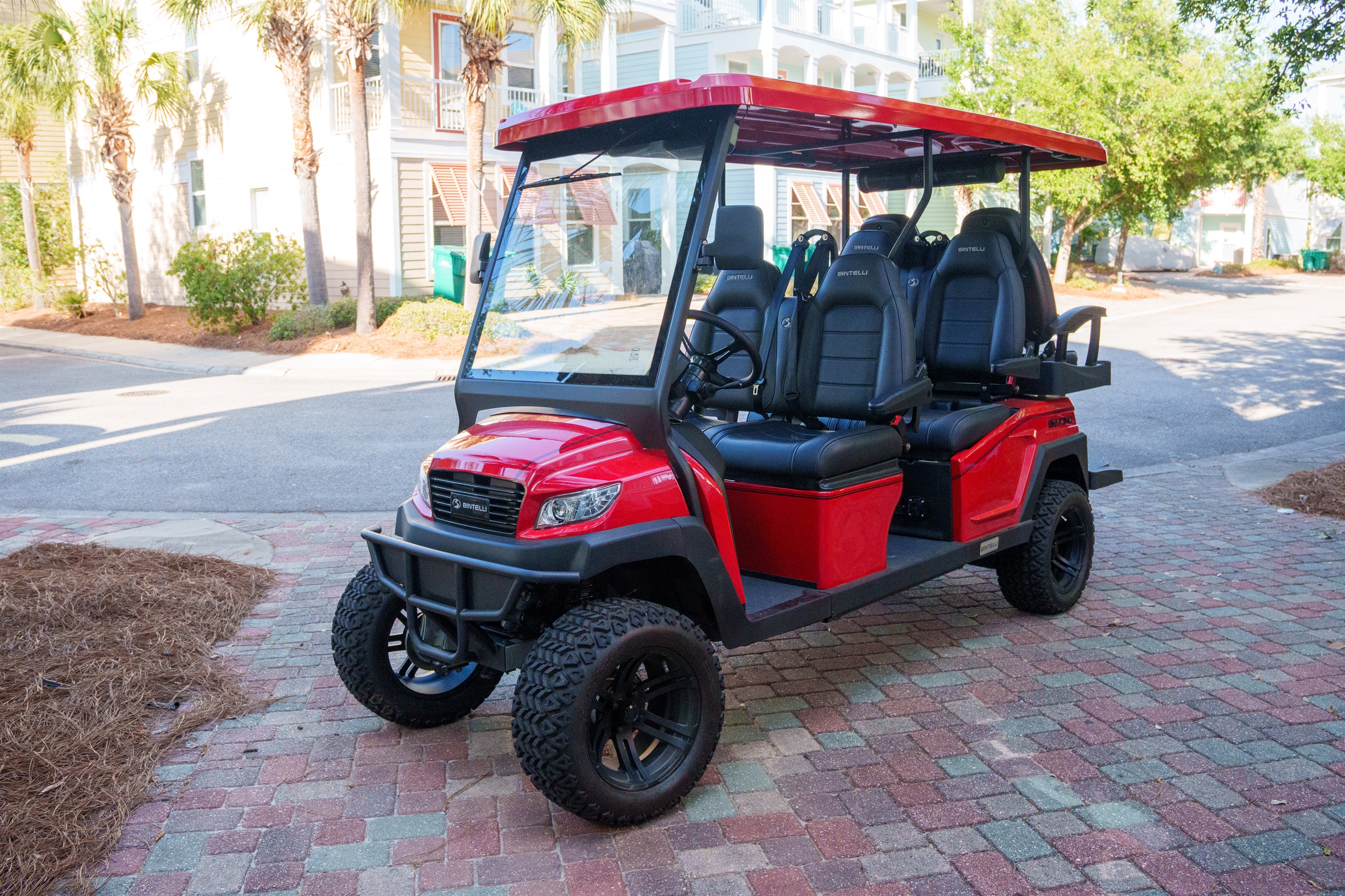 Optional Golf Cart Add-On: Private 6-seat lifted electric golf cart with navigation & Bluetooth speakers