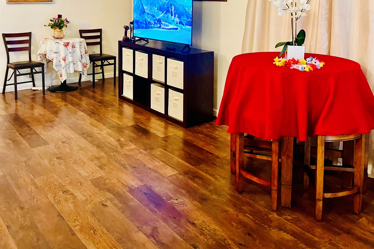Bedroom 5 with a big screen TV