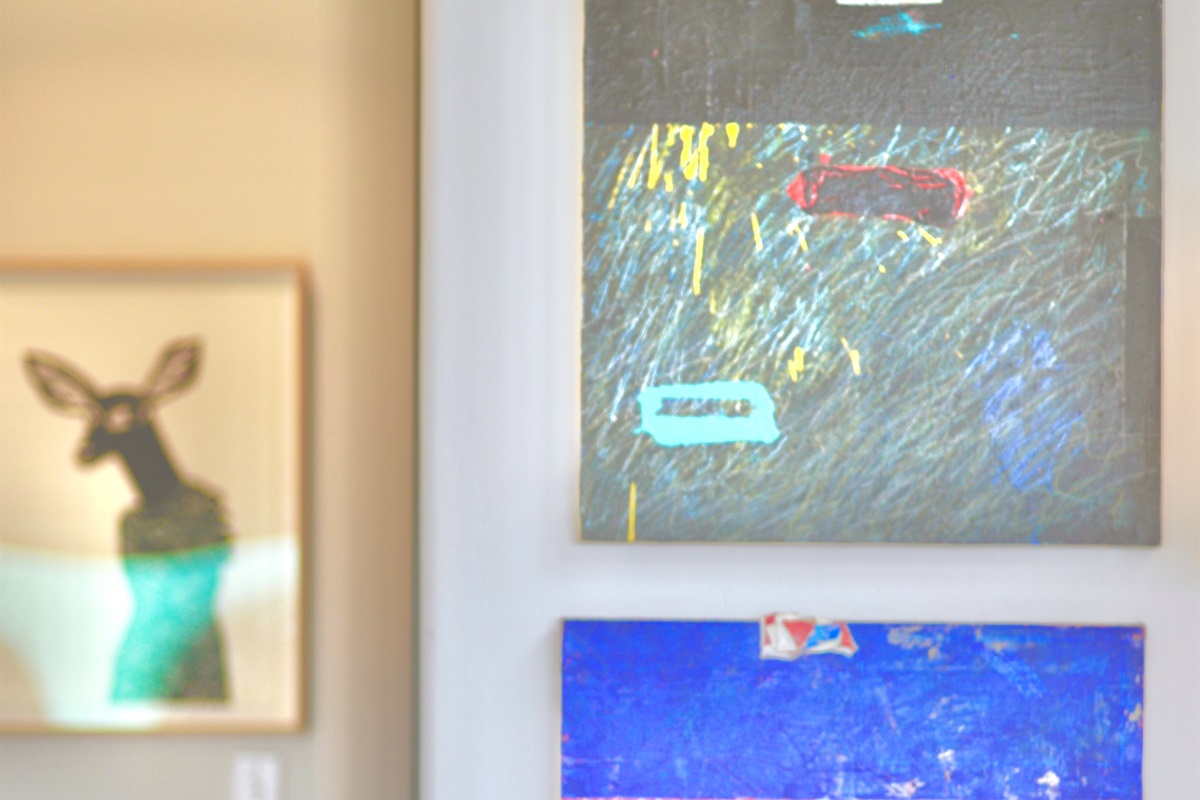 The house is decorated with fine art