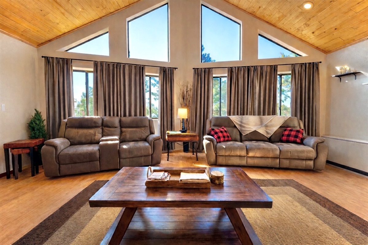 Kick back on the soft reclining couches and stream your favorite programs on the smart tv!