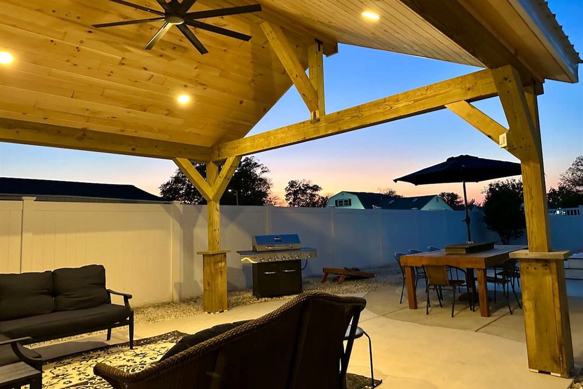 Experience the magic of a coastal twilight from your private pavilion. With warm recessed lighting, a ceiling fan for the breeze, and a professional grill ready for your fresh catch, this is where vacation memories are made.