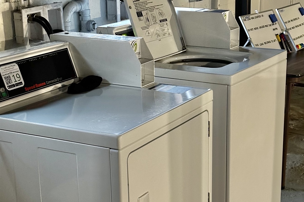 App-operated laundry in basement