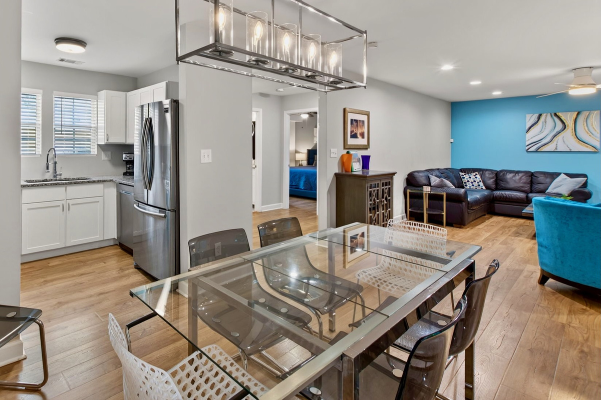 Enjoy the open floor plan from the dining area to the living room.