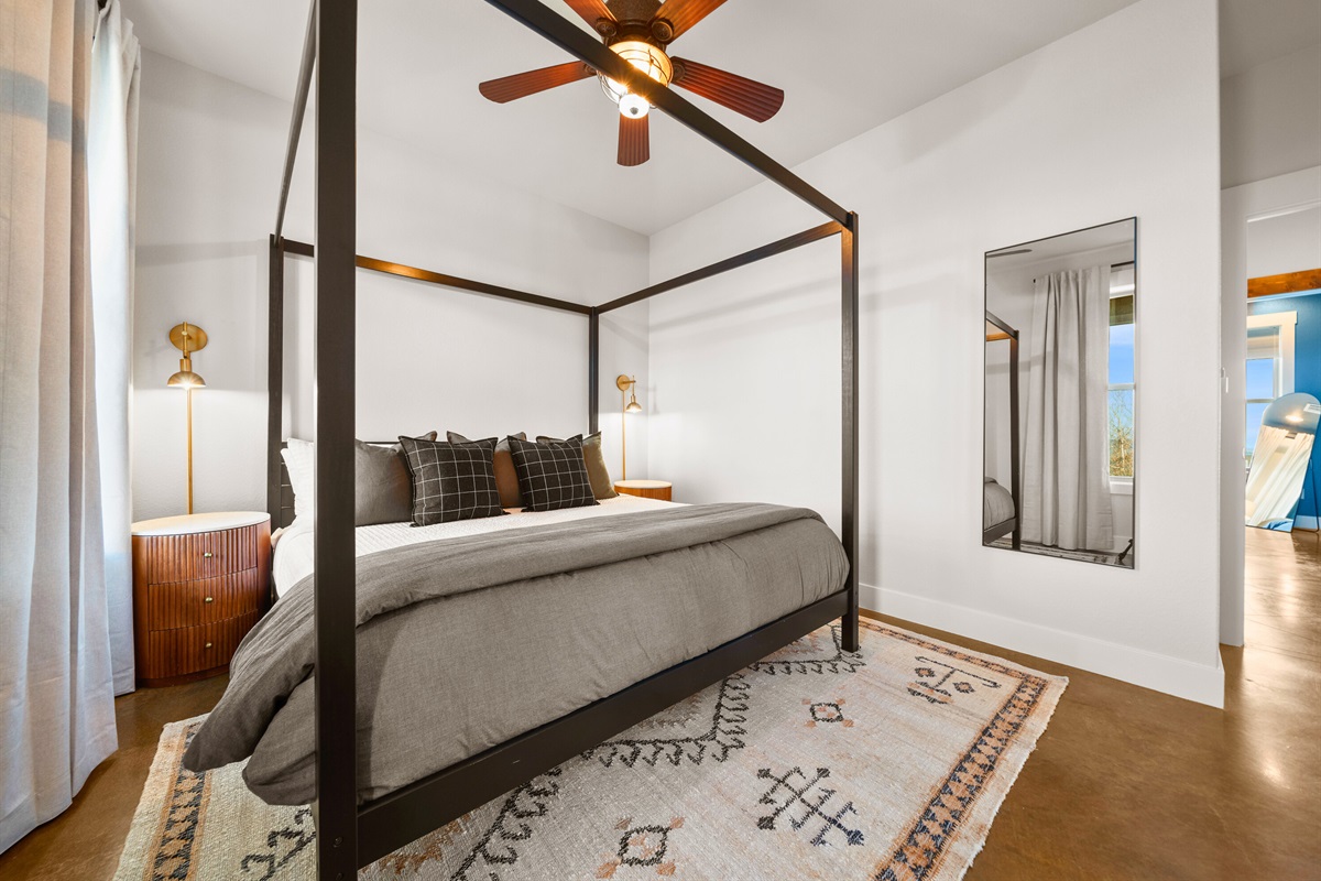 With soft tones and thoughtful details, this bedroom offers both comfort and style for a peaceful night&rsquo;s sleep.