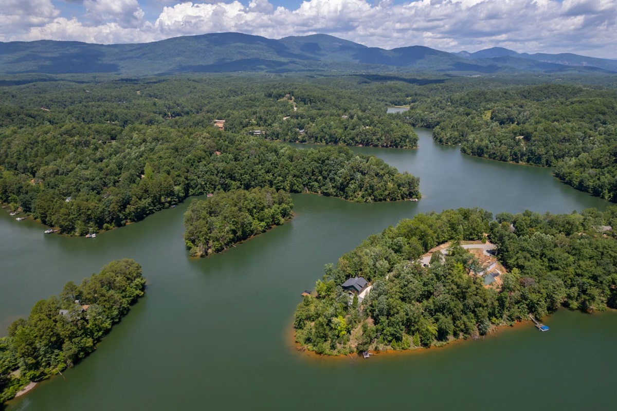 Drone pictures of the lake house