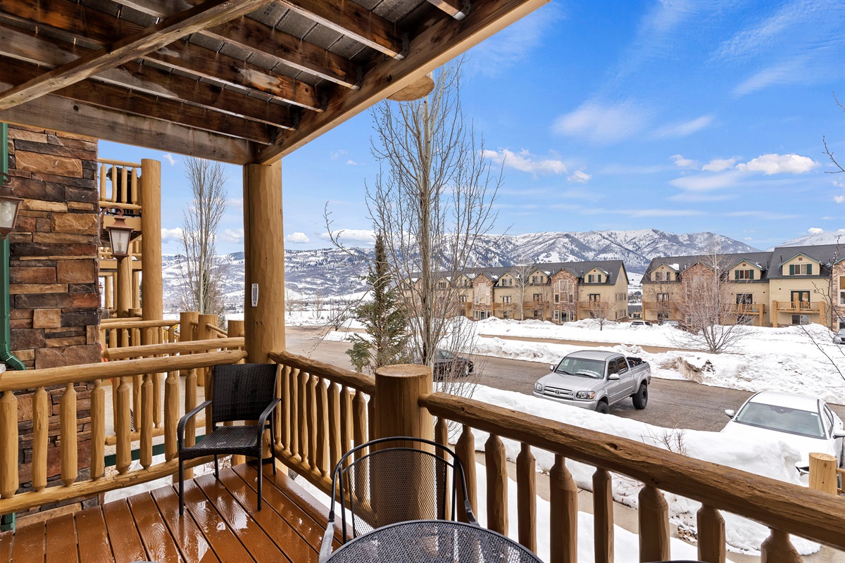 Step out onto the balcony and take in the fresh mountain air and scenic views.