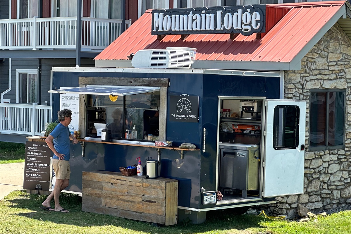 Mountain Grind at Ballhooter entrance. Coffee, croissants, French Rolls & more!