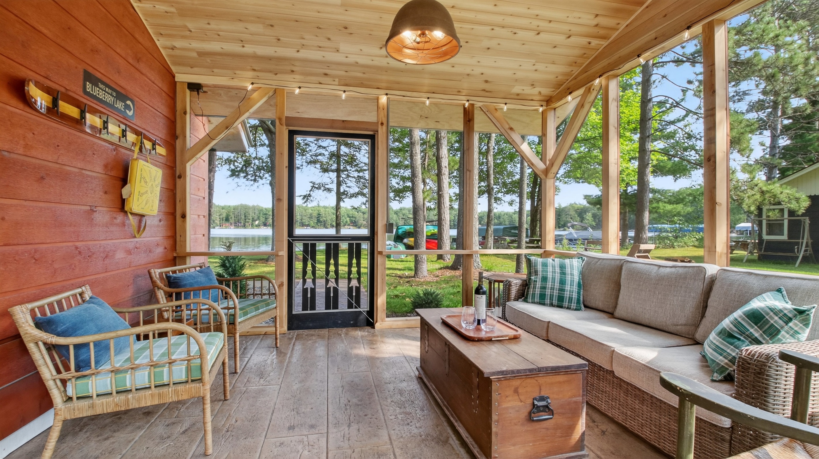 Relax and unwind in the spacious screened porch - the perfect spot to sip coffee, enjoy fresh air, and take in the lake views without the bugs.