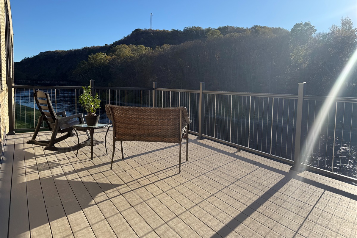 riverside deck looking upstream