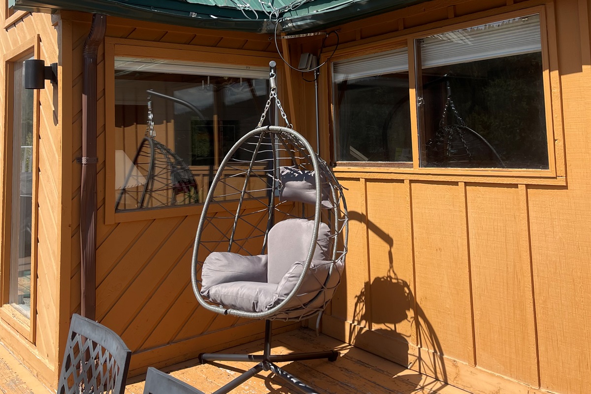 Soak up some high mountain sunshine while swinging and relaxing with incredible views!