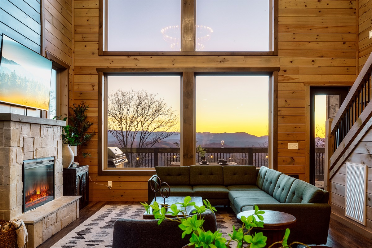 Wall-to-wall windows that bring the view inside from the best seat in the house.