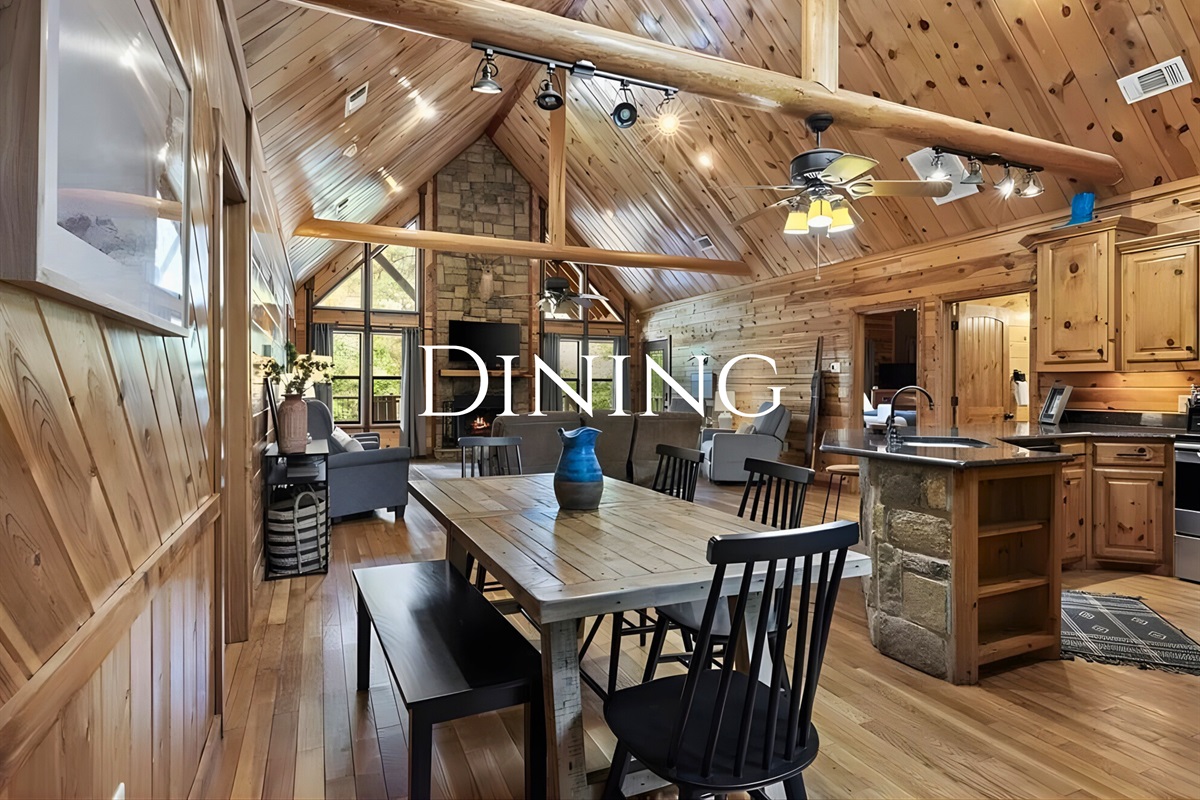 Meals are meant to be shared around this spacious dining table.