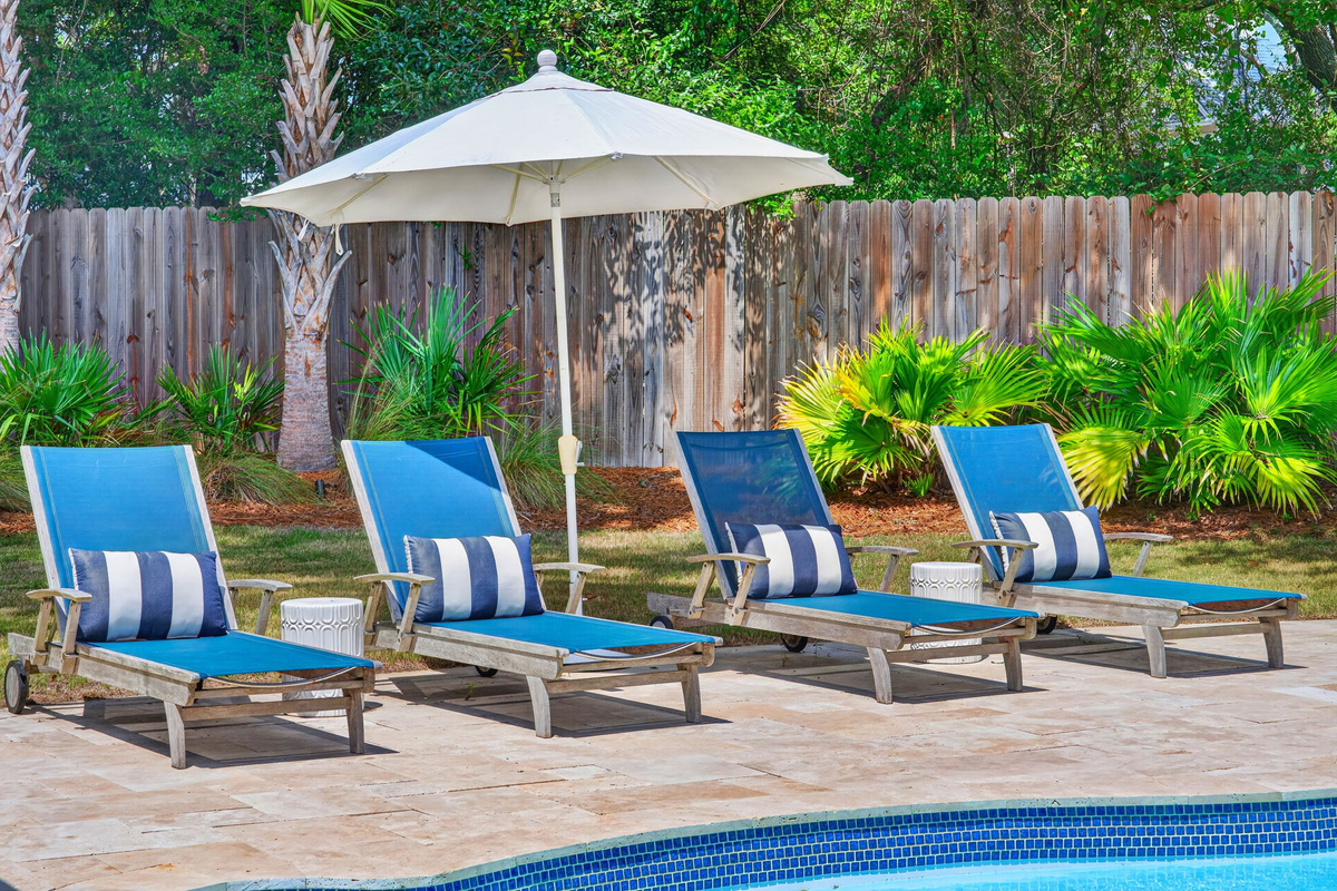 Pool Loungers | Driftwood Dreams | 105 Forest Trail | Isle of Palms, SC | IOP Escapes