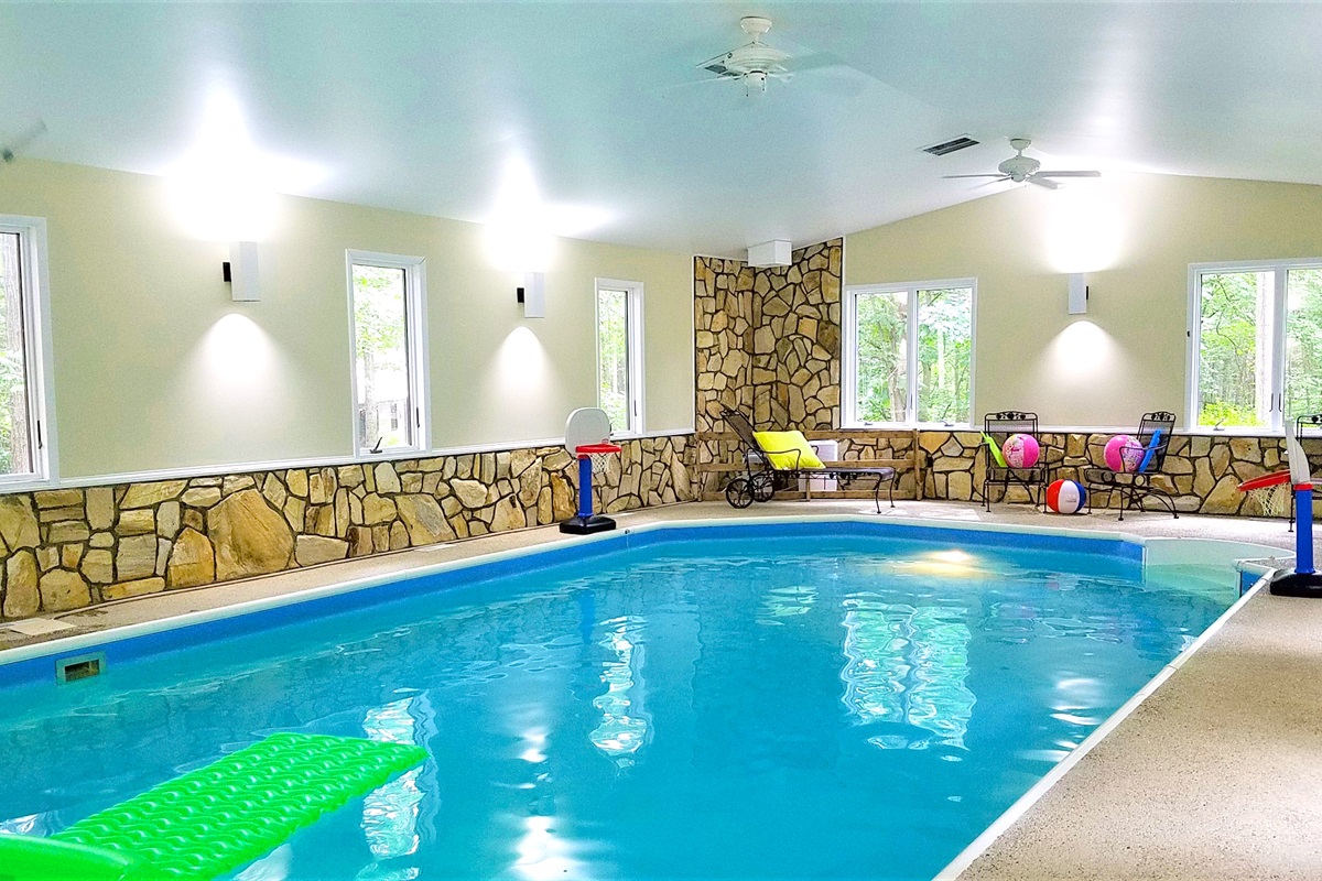 Heated indoor private swimming pool 16 x 32 feet