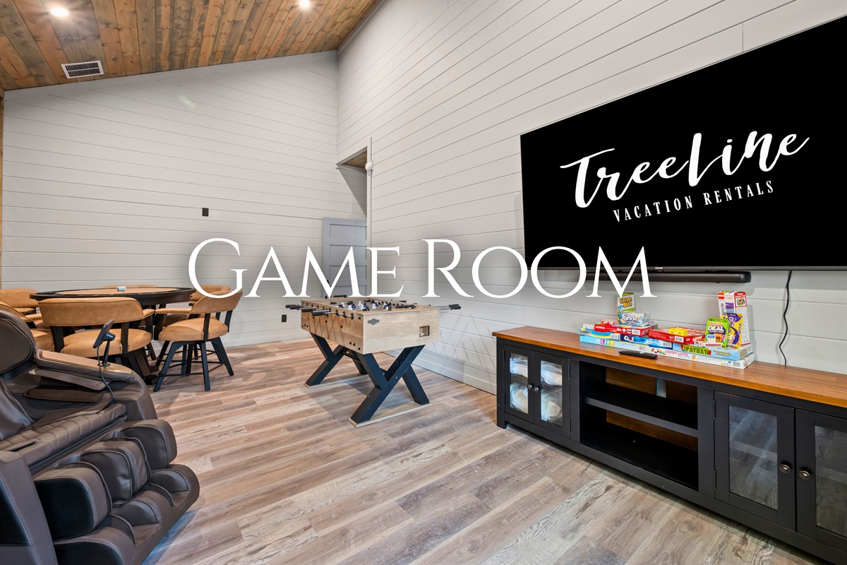 The game room adds a fun and social space where guests can play, relax, and enjoy a little friendly competition.