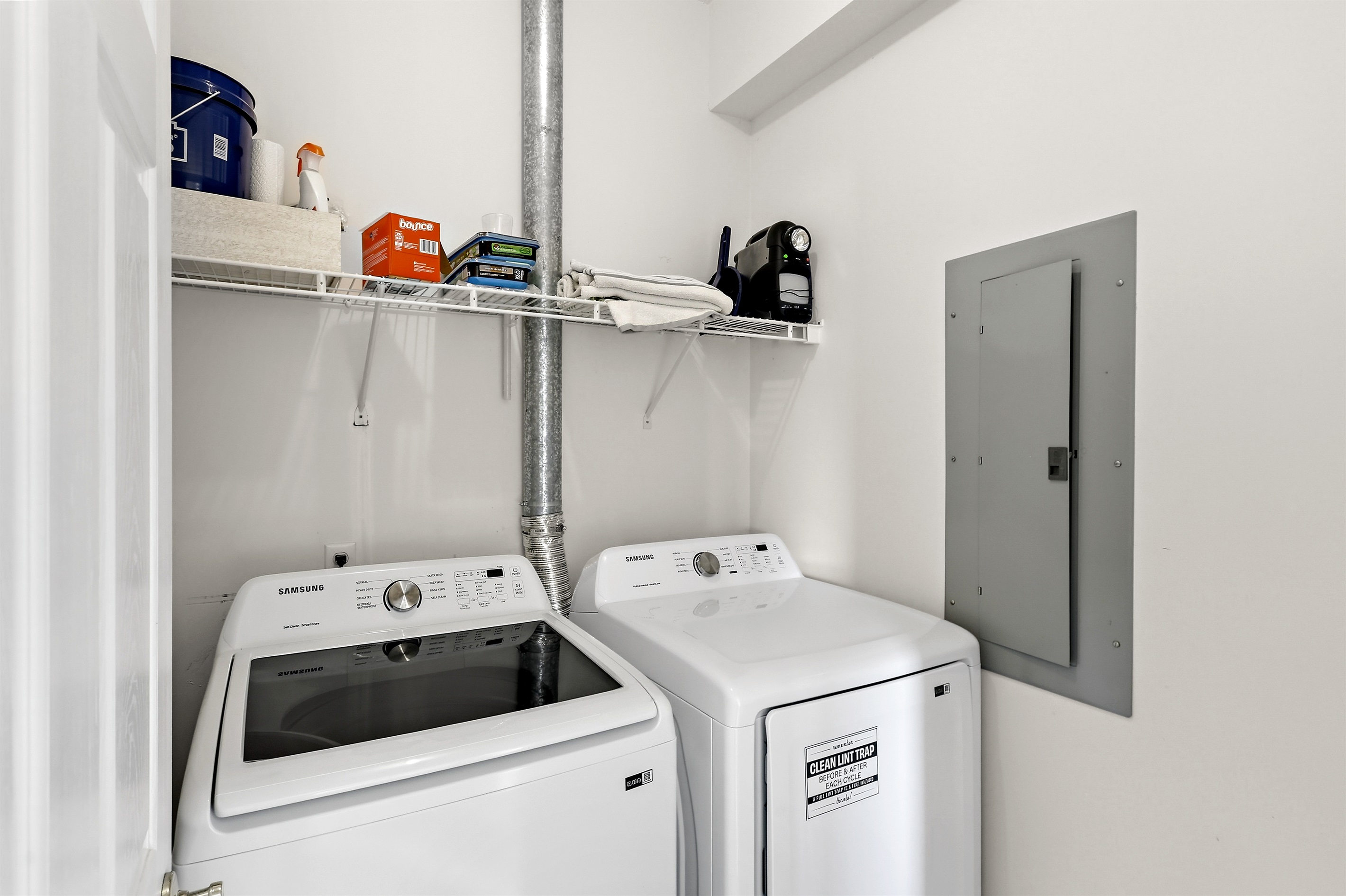 Laundry Room with Full Size Washer and Dryer