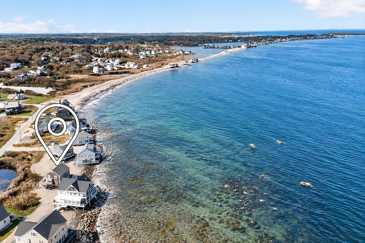 Enjoy a beautiful coastal setting surrounded by water, beach, and a charming seaside neighborhood.