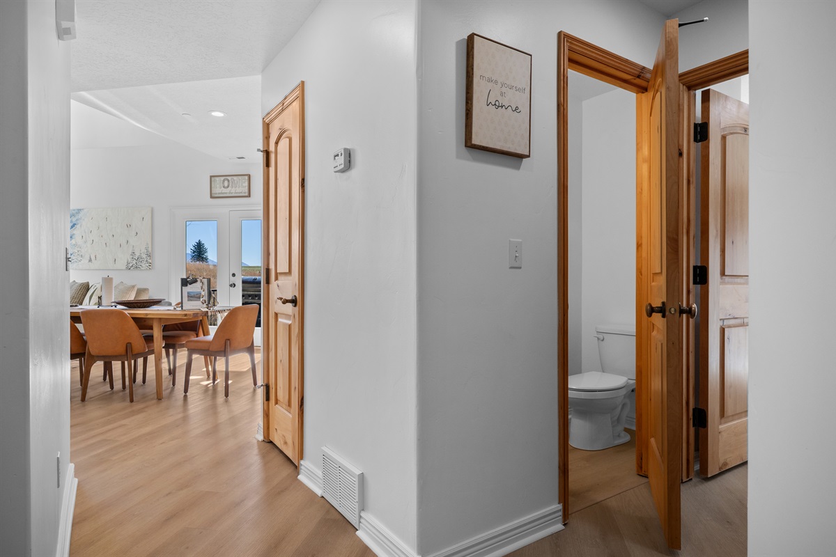 Conveniently located on the main level near the living and dining areas — perfect for guests.