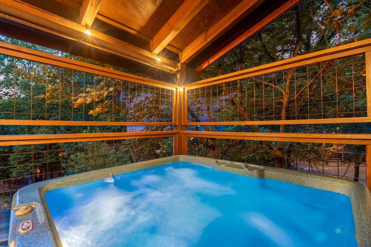 Soak under the stars and let the stress melt away in your private hot tub.