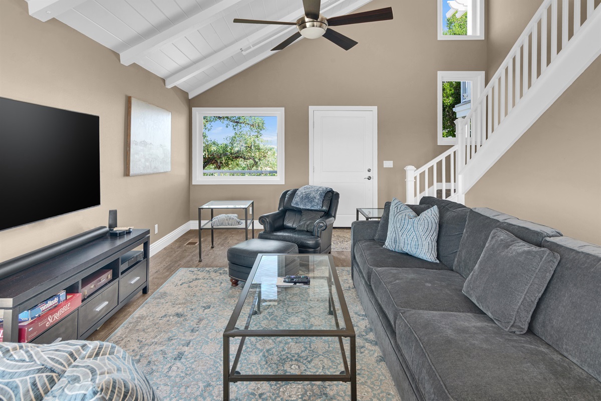 The staircase will take you to the two upstairs bedrooms, each with their on en-suite bathrooms.