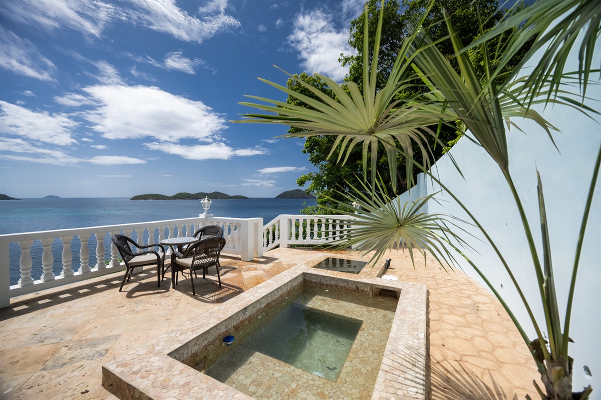 Private balconies perfect for morning coffee or sunset cocktails. The hot tub is large enough for up to 8 guests.