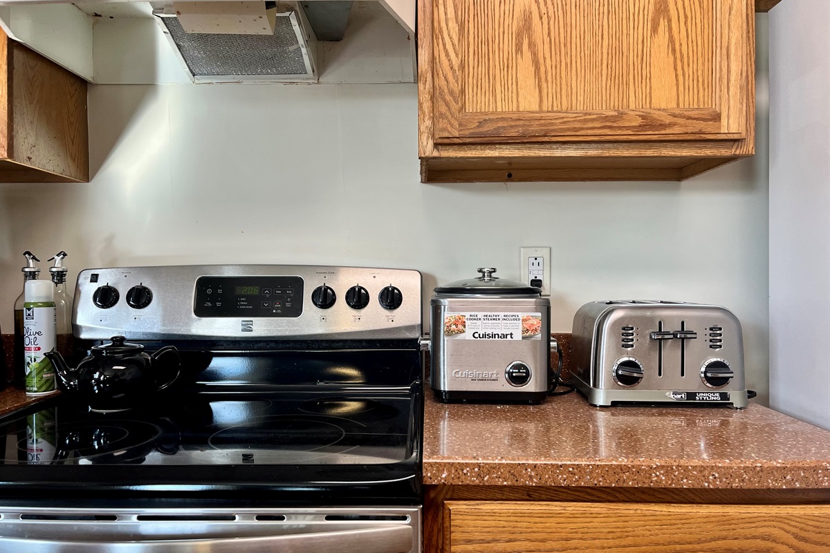 The well-stocked kitchen