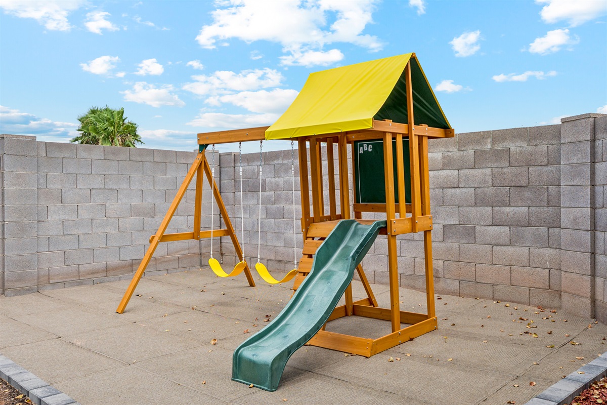 This playground provides even more outdoor fun for your kids