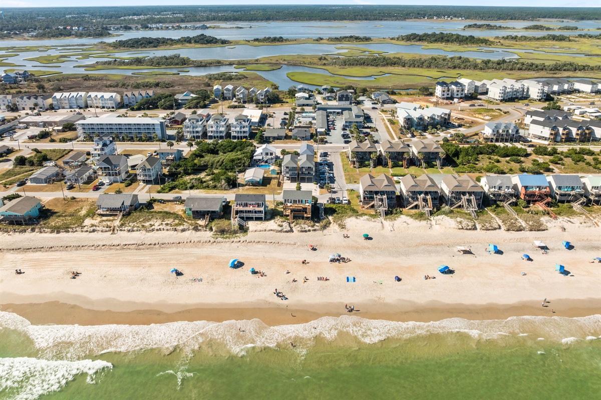 The beach at mid-tide