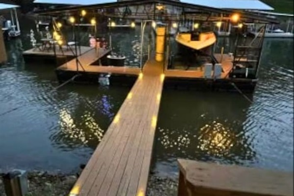 Granary‑house‑private‑dock‑lit‑at‑night