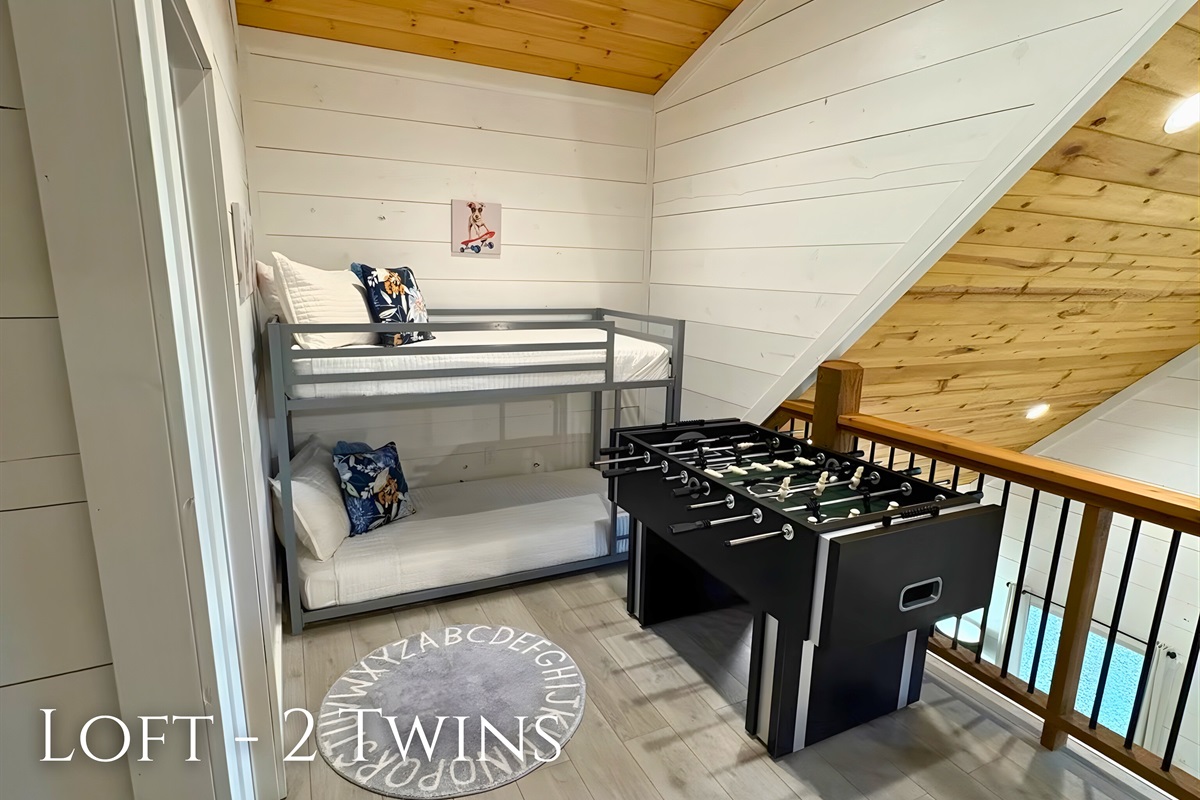 Loft lounging just got better! Enjoy foosball and good times in this cozy nook.