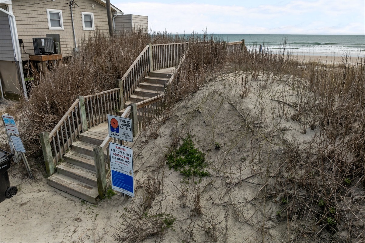 Public beach access near the property