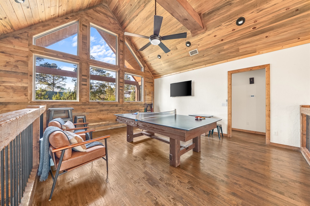 Game loft fun for all ages with pool, ping pong, and a 400-game arcade.