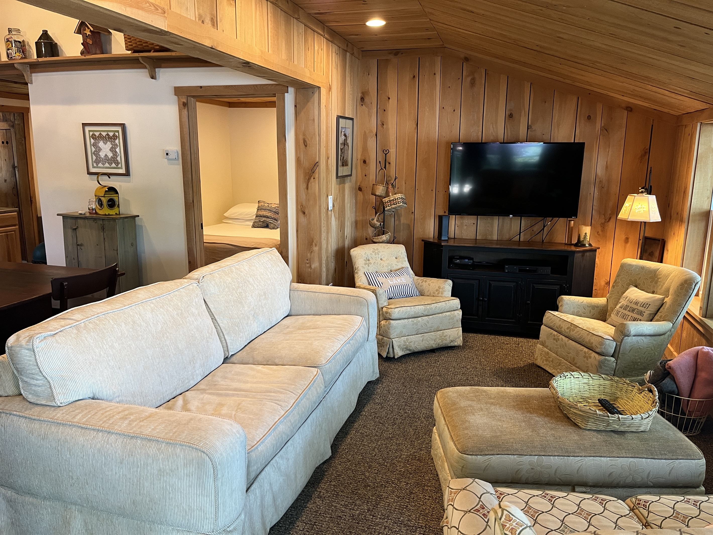 Living room overlooking the lake