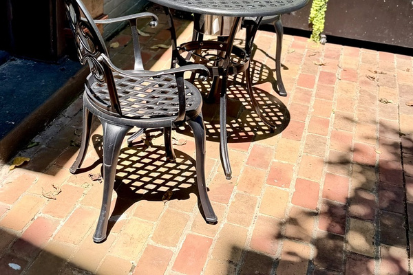Sit a spell on our brick front patio