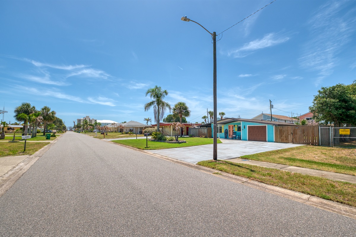 Garfield Ave. Beach Access is just 2.5 blocks from the house. Because both the home and beach access are on the beach side of A1A, you can walk there without crossing the main road.