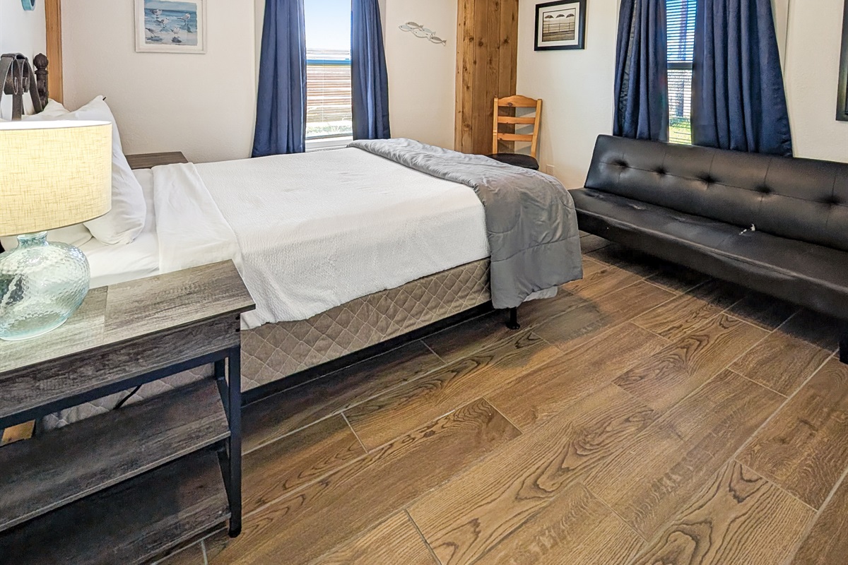 Bedroom #1 has a queen bed