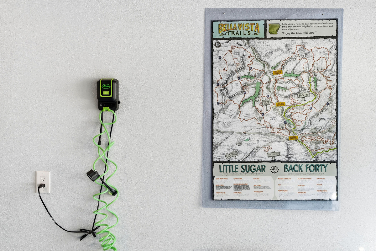 Air pump and trail maps 