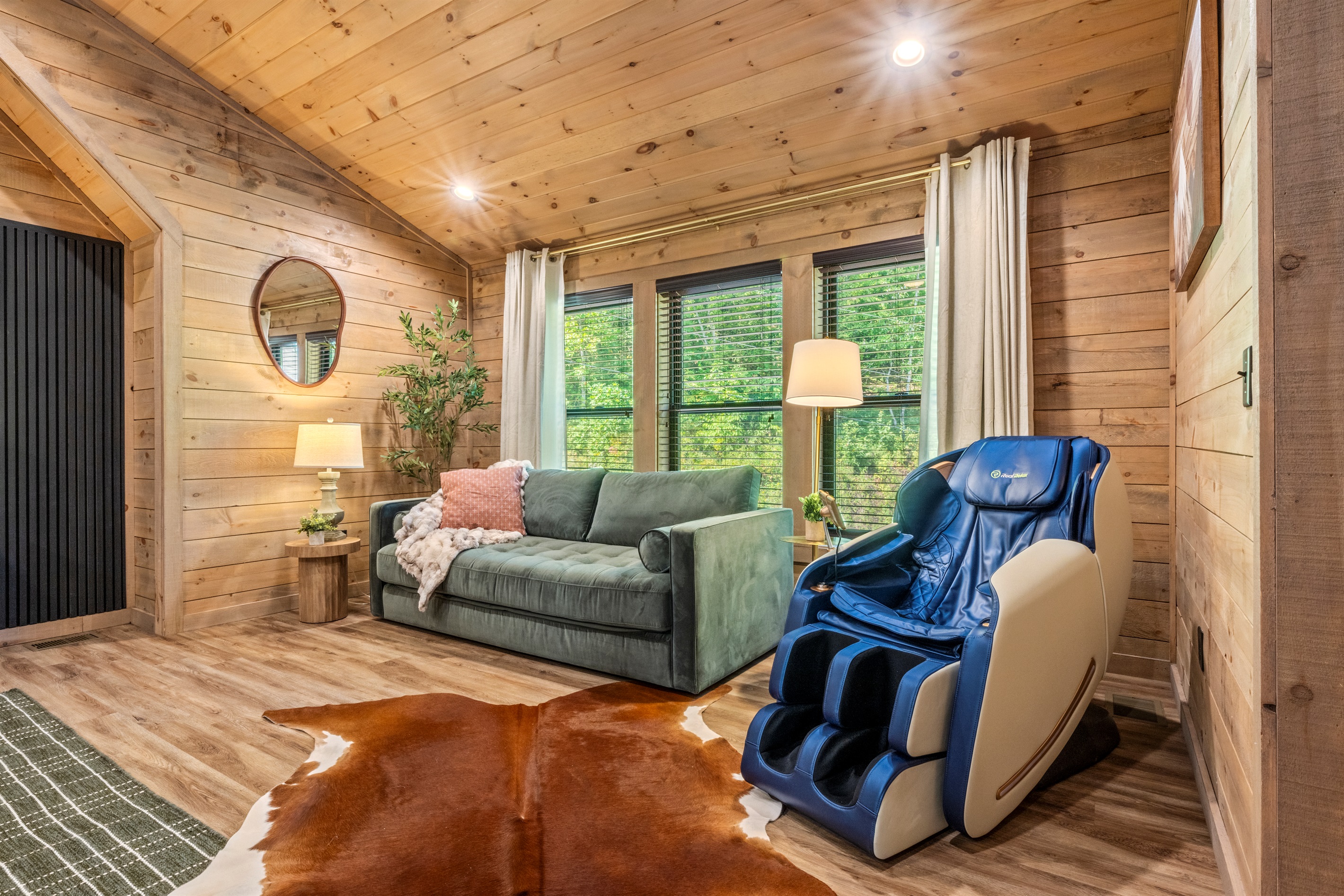 🛋️ Kick back in the zero-gravity massage chair while the sun pours in. This isn’t a vacation; it’s recovery mode.