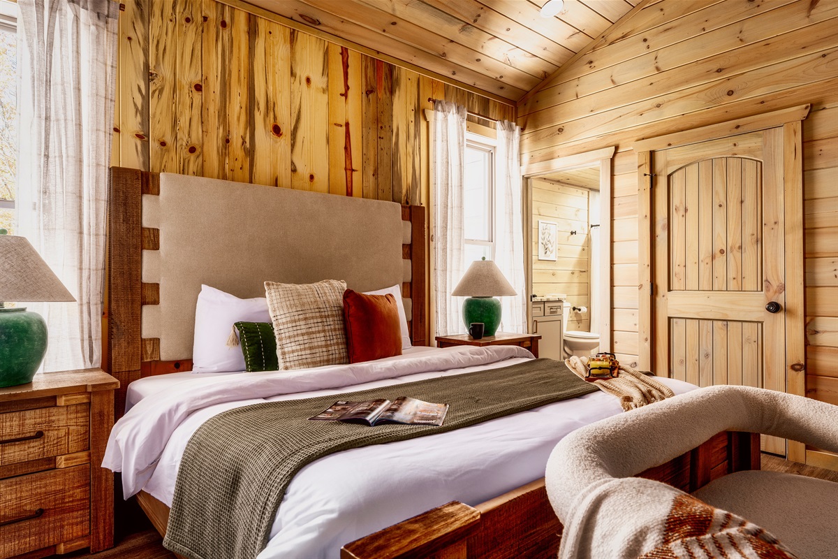 Another restful bedroom angle. Simple, warm, and inviting.