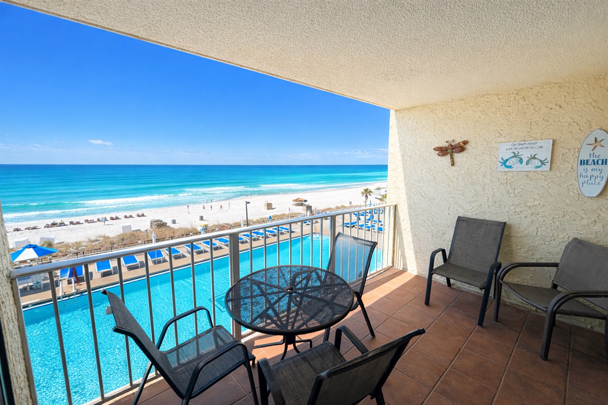 Beautiful views of the gulf and pool from private balcony