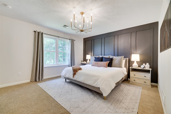 Sleep like a royal family member on the king-size bed.