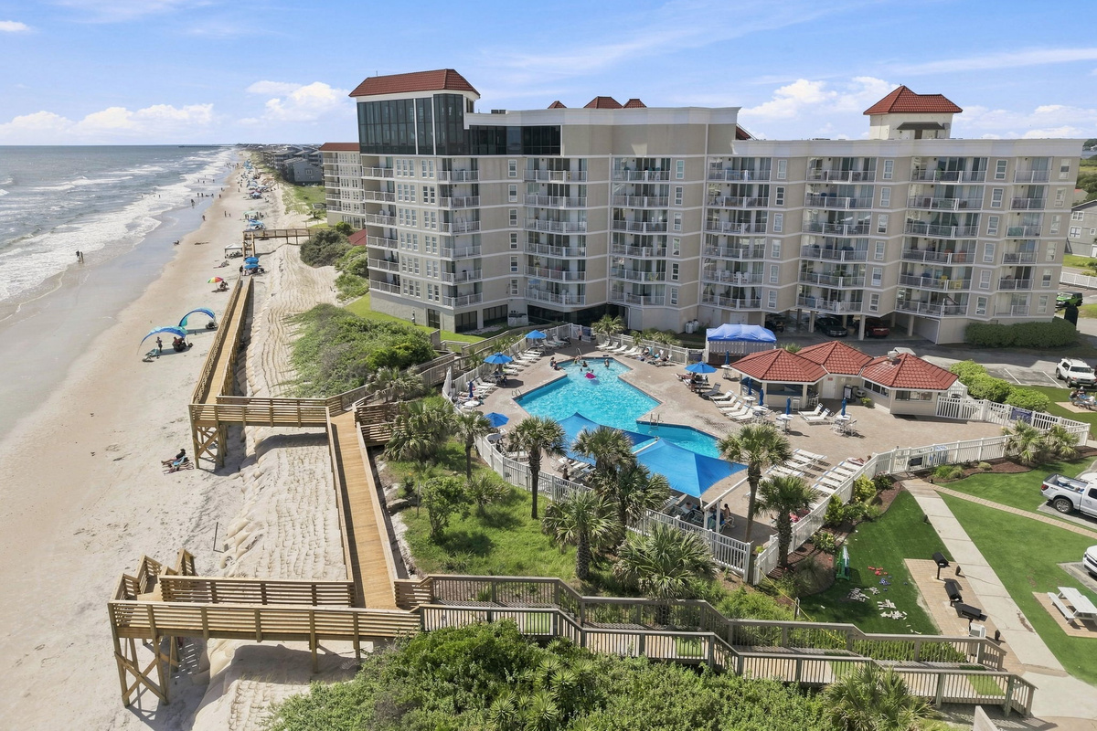 Private elevated boardwalk providing convenient, direct access straight to the sand.